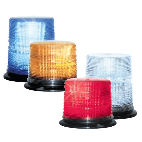 Dual Color LED Beacon - 4.75 Inch - Amber/Red - Permanent