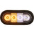 6 Inch Oval Recessed LED Strobe with Quad Flash - Half Amber - Half Clear Leds