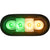 6 Inch Oval Recessed LED Strobe with Quad Flash - Half Amber - Half Green Leds