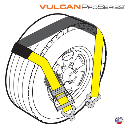 VULCAN Wheel Dolly Tire Harness - Double Wire J-Hook - 84 Inch - PROSeries - 3,300 Pound Safe Working Load