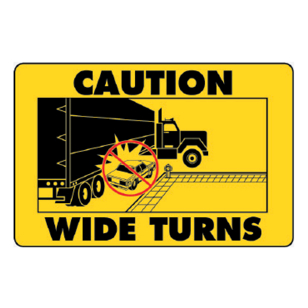 Wide Turns Decal with Truck