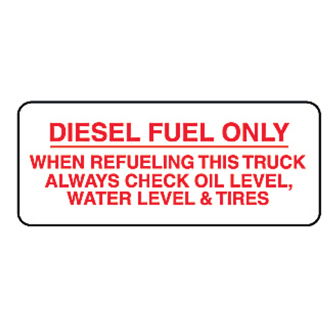 Diesel Fuel Only Decal - 2.25 Inch x 6 Inch