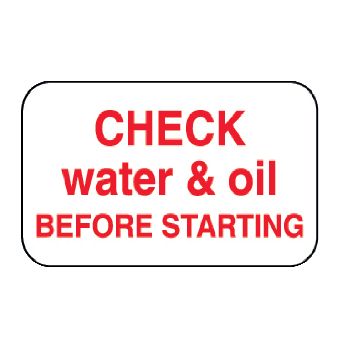 Check Oil & Water Decal