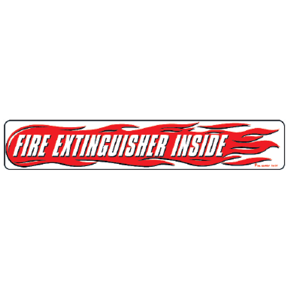 Fire Extinguisher Inside with Flames Decal