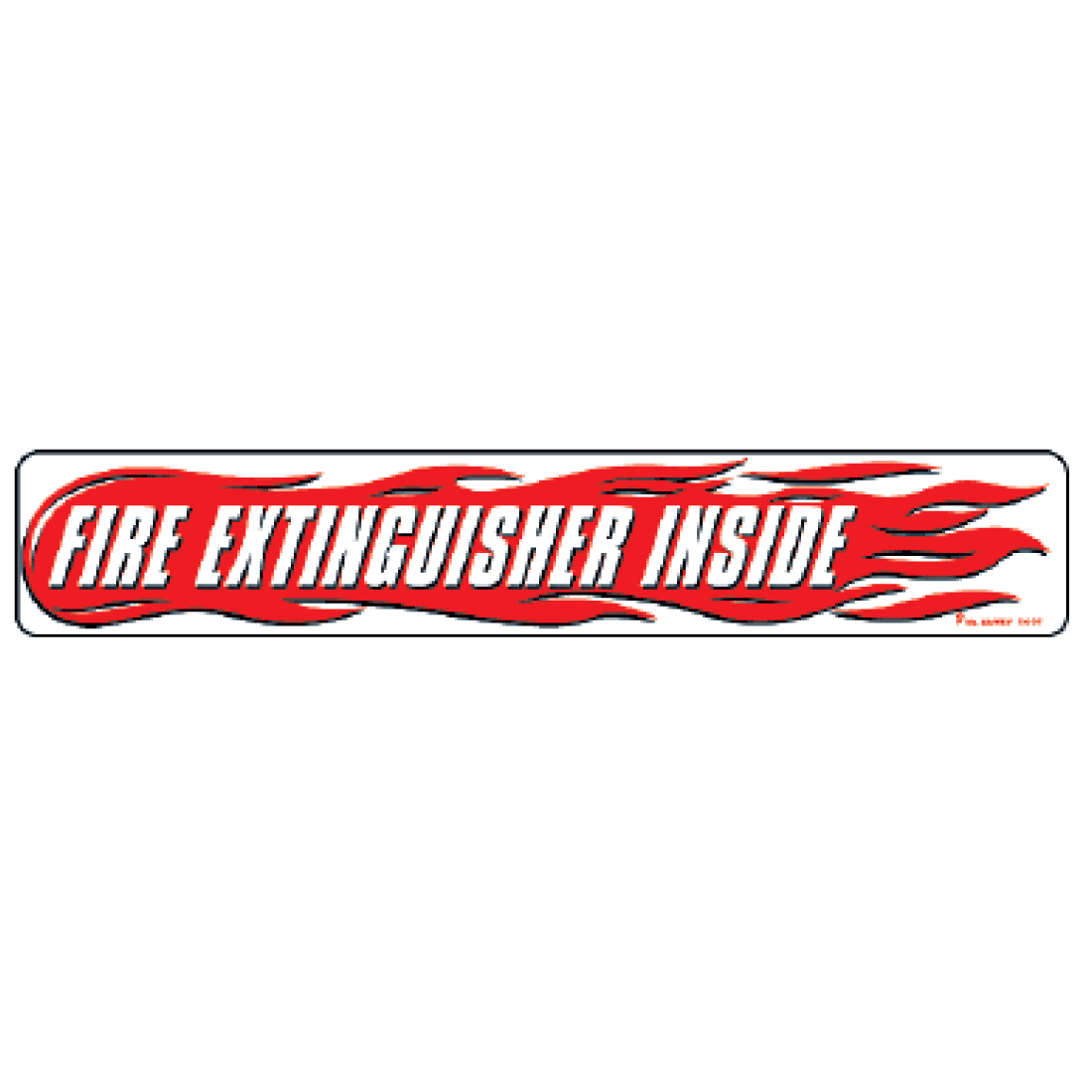 Fire Extinguisher Inside with Flames Decal