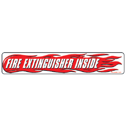 Fire Extinguisher Inside with Flames Decal