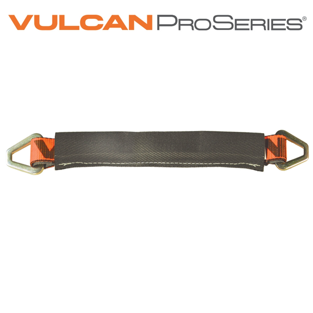 VULCAN Car Tie Down Axle Strap with Wear Pad - 3-Ply Stiff - 2 Inch x 22 Inch - 3,300 Pound Safe Working Load