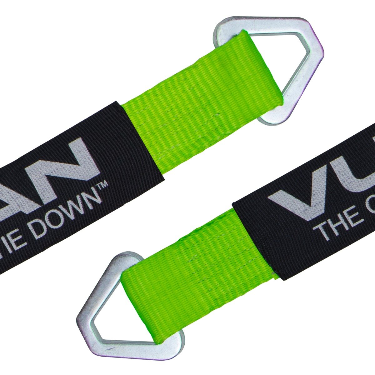 Scratch And Dent VULCAN Car Tie Down Axle Strap with Wear Pad - 2 Inch x 22 Inch, 4 Pack - High-Viz - 3,300 Pound Safe Working Load