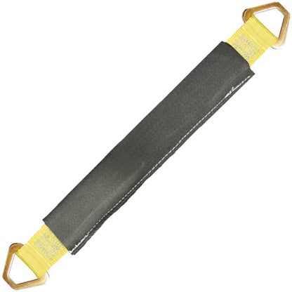 VULCAN Car Tie Down Axle Strap with Wear Pad - 3-Ply Stiff - 2 Inch x 22 Inch - 3,300 Pound Safe Working Load