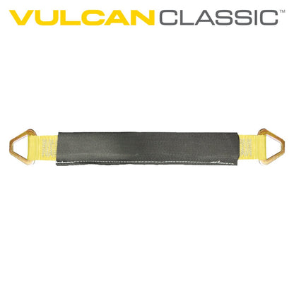 VULCAN Car Tie Down Axle Strap with Wear Pad - 3-Ply Stiff - 2 Inch x 22 Inch - 3,300 Pound Safe Working Load