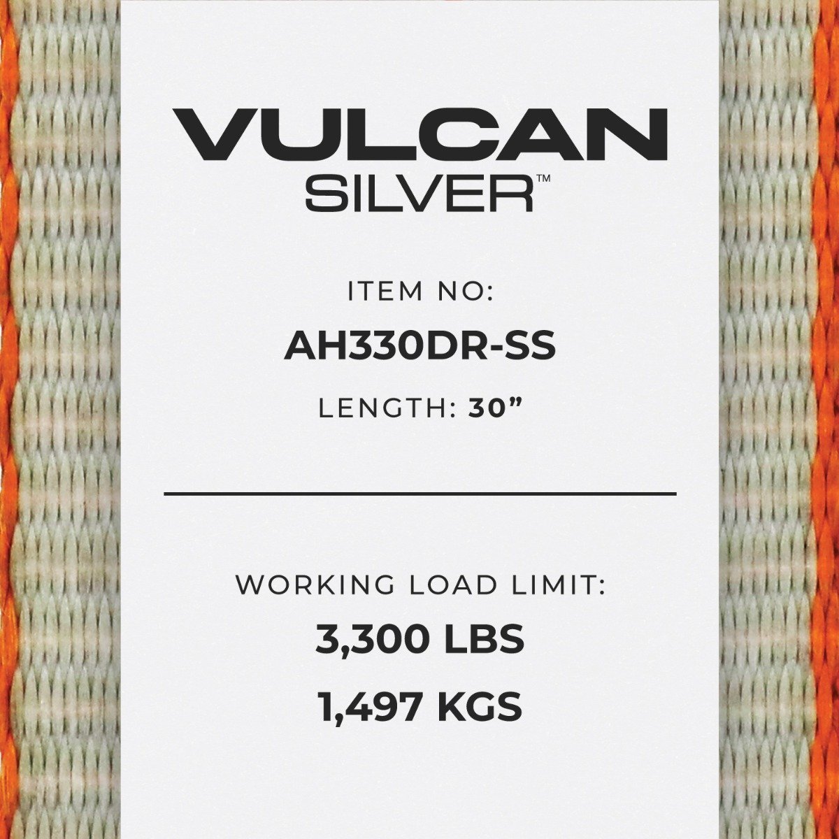 VULCAN Car Tie Down Axle Strap - 3 Inch x 30 Inch - Silver Series - 5,000 Pound Safe Working Load