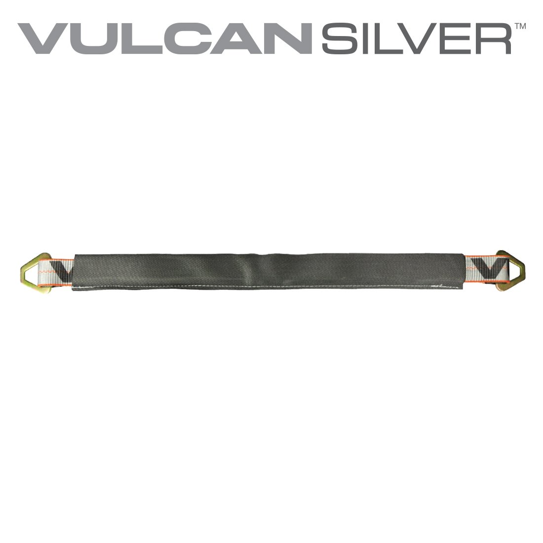 VULCAN Car Tie Down Axle Strap with Wear Pad - 3-Ply Stiff - 2 Inch x 22 Inch - 3,300 Pound Safe Working Load