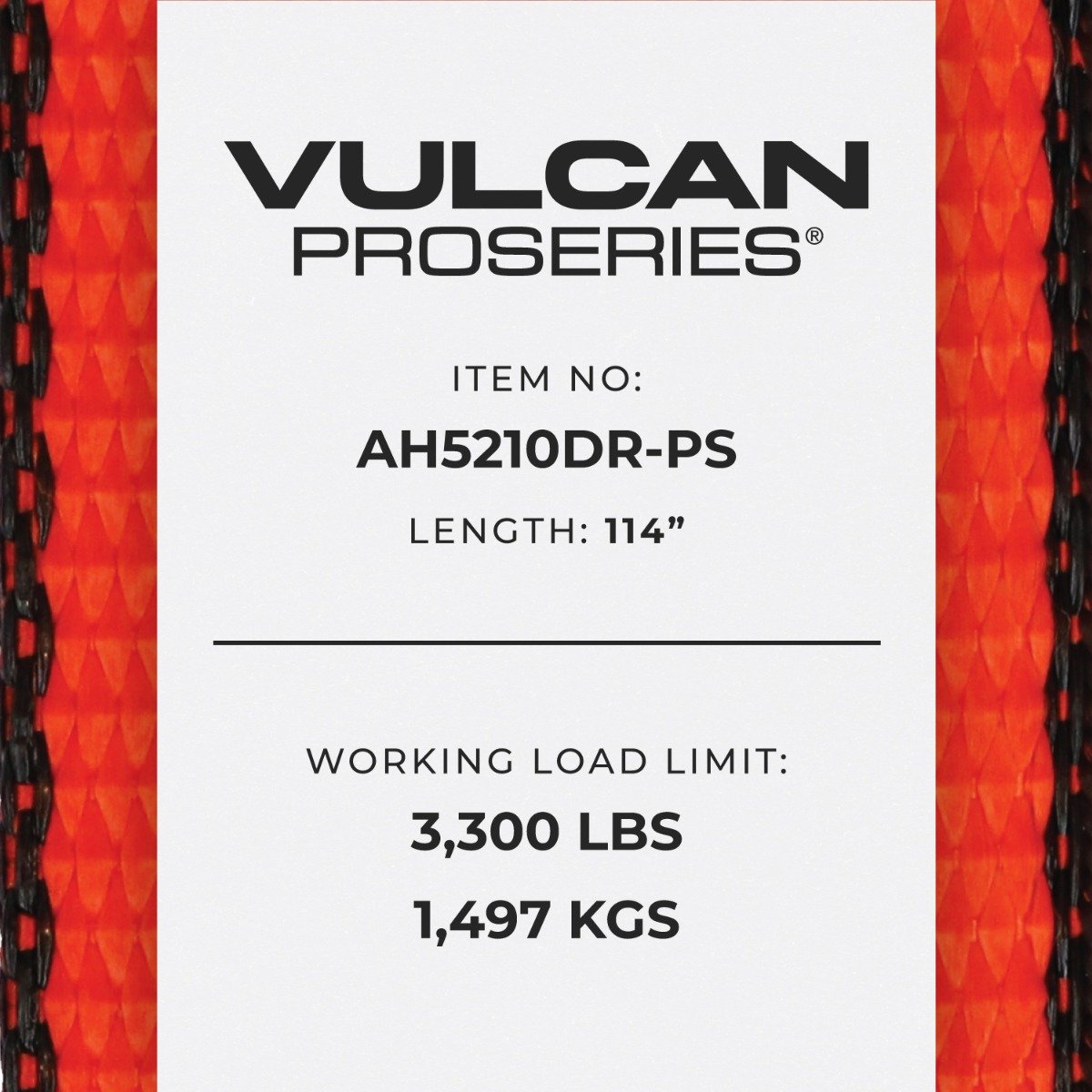 VULCAN 1-Ply Flexible Axle Tie Down Combo Strap with Snap Hook Ratchet - 2 Inch x 114 Inch, 4 Pack - 3,300 Pound Safe Working Load