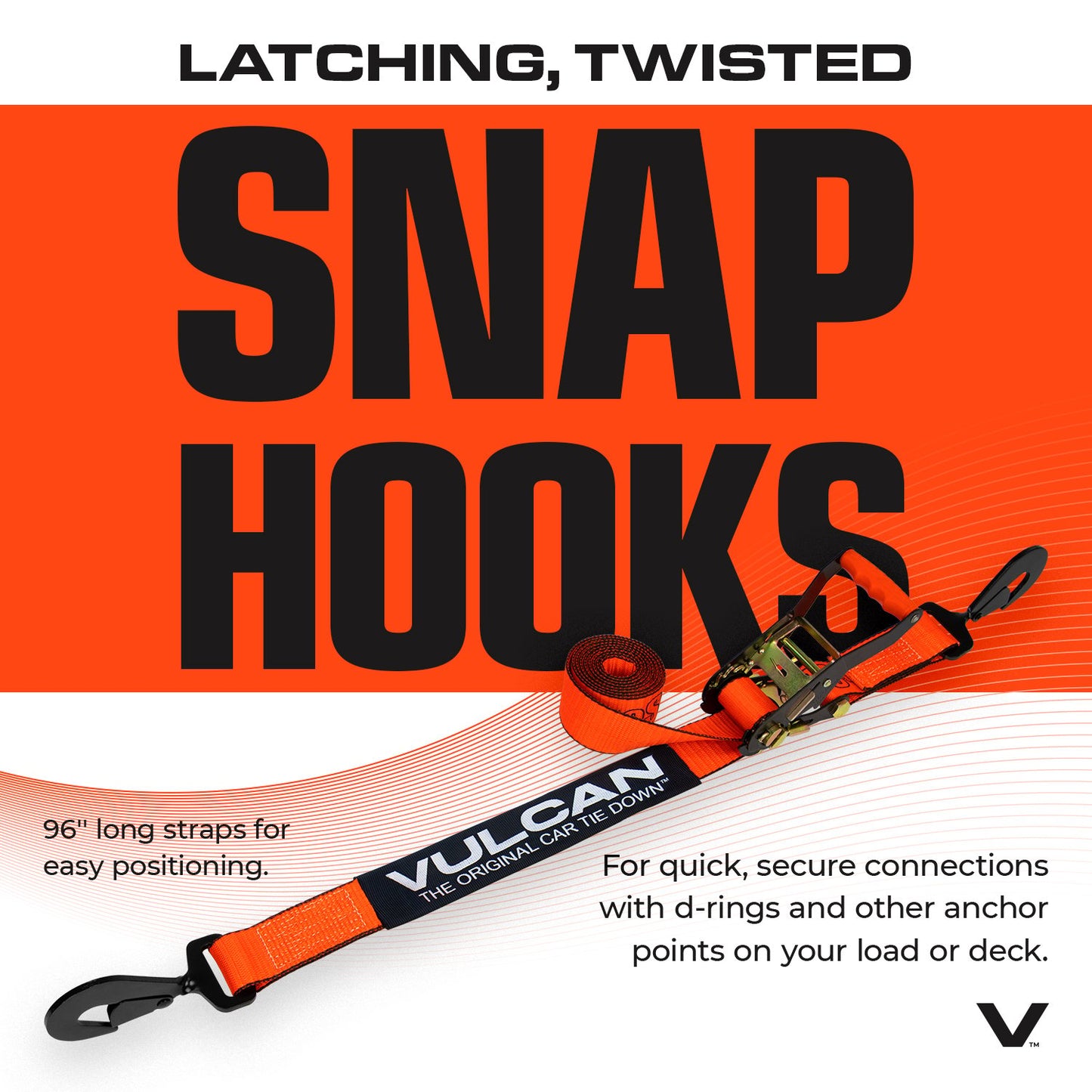 VULCAN Complete Axle Strap Tie Down Kits with Snap Hook Ratchet Straps - Include (4) 22 Inch Axle Straps, (4) 36 Inch Axle Straps, and (4) 8' Snap Hook Ratchet Straps