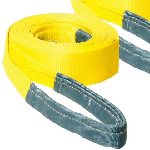 VULCAN Tow Strap with Reinforced Eyes - Standard Duty - 3 Inch x 20 Foot - 2 Pack - 7,500 Pound Towing Capacity