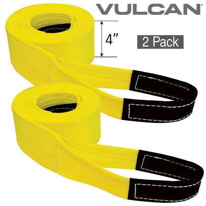 VULCAN Tow Straps with Reinforced Eyes - 4 Inch