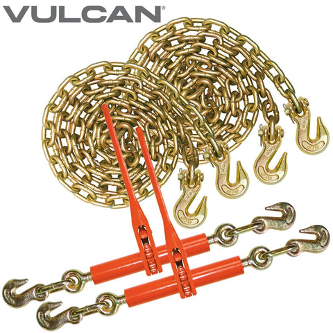 VULCAN Chain and Binder Kit - Grade 70 - 3/8 Inch x 20 Foot - 6600 Pound Safe Working Load