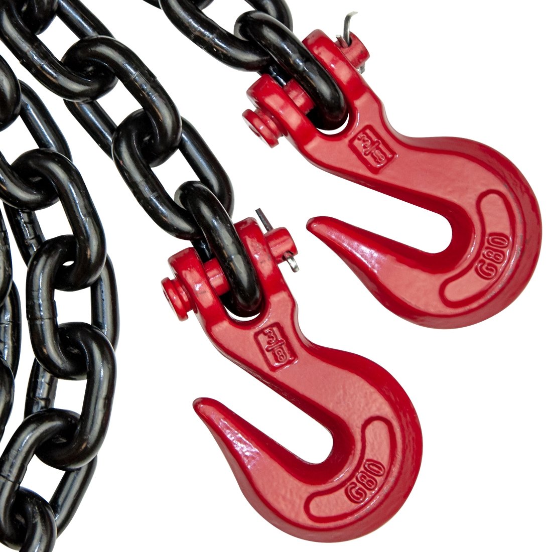 VULCAN Chain and Binder Kit - Grade 80 - 3/8 Inch x 10 Foot - Includes 2 Chains and 2 Binders - 7,100 Pound Safe Working Load