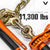 VULCAN Chain and Load Binder Kit - (2) Grade 70 1/2 Inch x 20 Foot Chains And (2) Folding Handle Load Binders - 9,200 Pound Safe Working Load