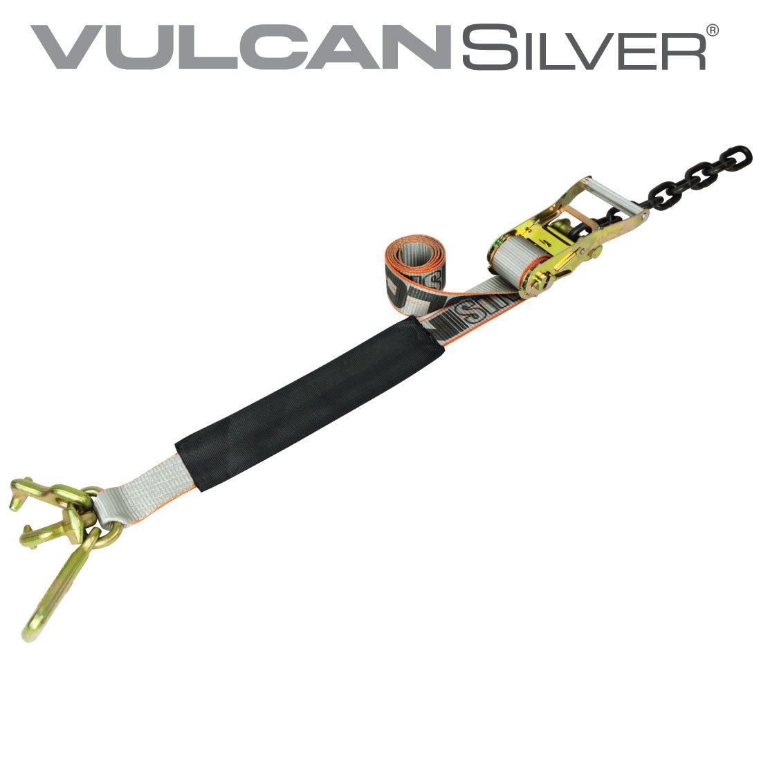 VULCAN Chain Tail Car Tie Down with RTJ Frame Hook Cluster - 3,300 Pound Safe Working Load