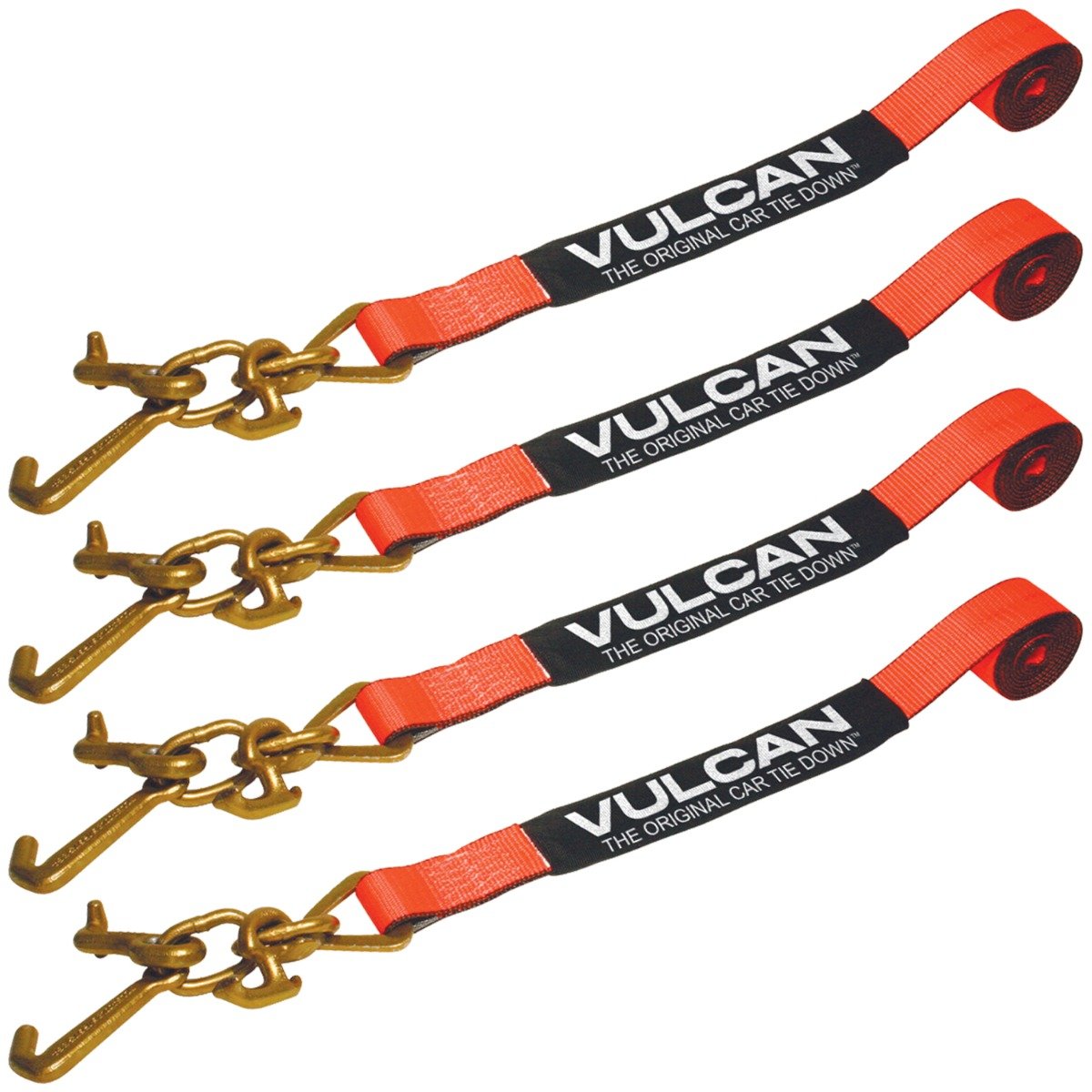 VULCAN Car Tie Down Replacement Strap with RTJ Hook Cluster - 3,300 Pound Safe Working Load