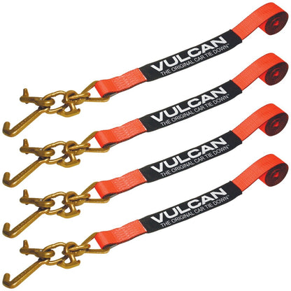 VULCAN Car Tie Down Replacement Strap with RTJ Hook Cluster - 3,300 Pound Safe Working Load