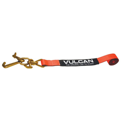 VULCAN Car Tie Down Replacement Strap with RTJ Hook Cluster - 3,300 Pound Safe Working Load