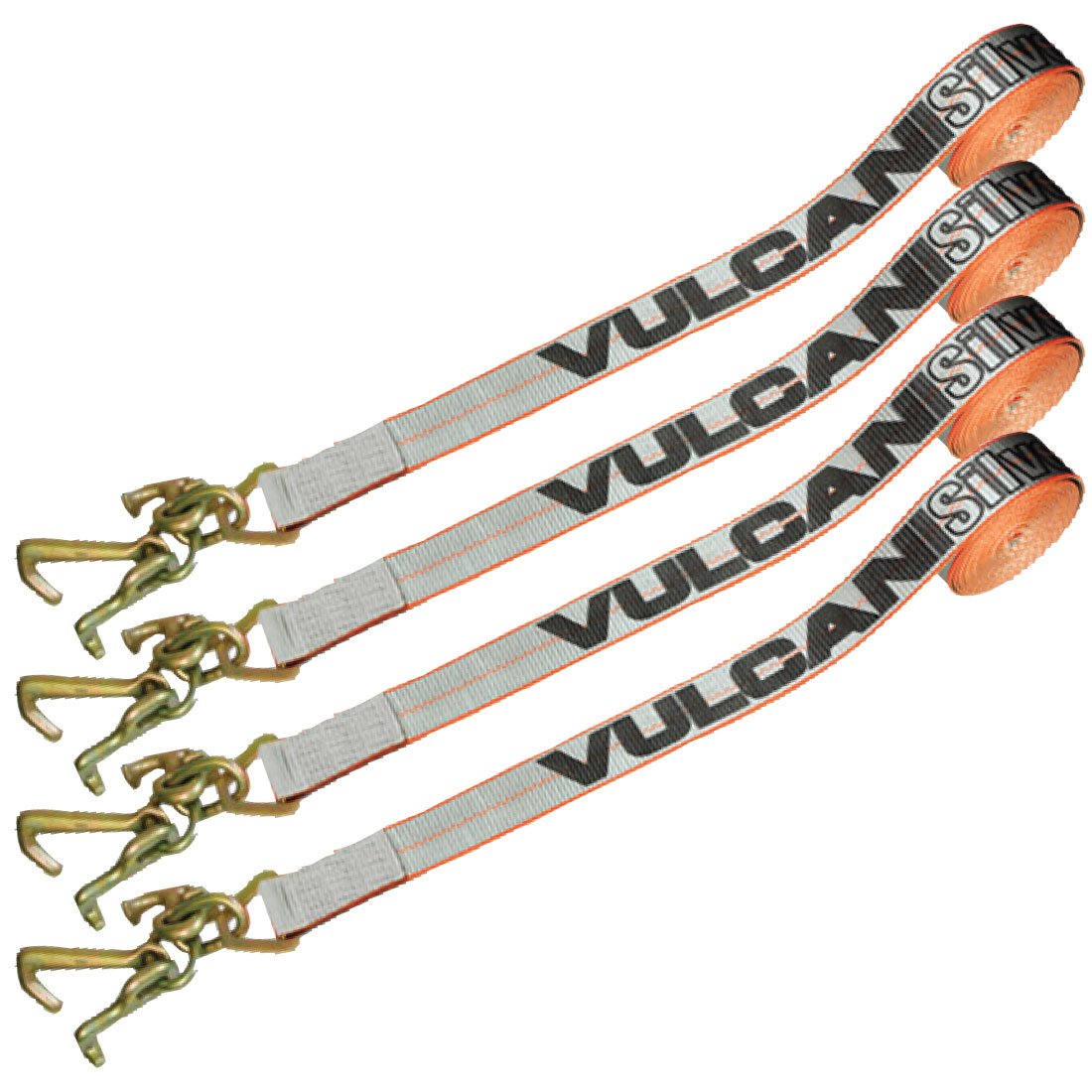 VULCAN Car Tie Down Replacement Strap with RTJ Hook Cluster - 3,300 Pound Safe Working Load