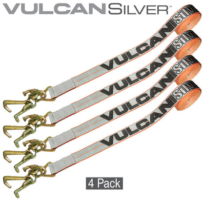 VULCAN Car Tie Down Replacement Strap with RTJ Hook Cluster - 3,300 Pound Safe Working Load