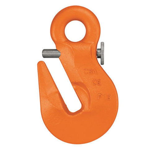 Eye Grab Hook with Safety Latch - 1/2 Inch - Grade 100 - 15,000 Pound Safe Working Load