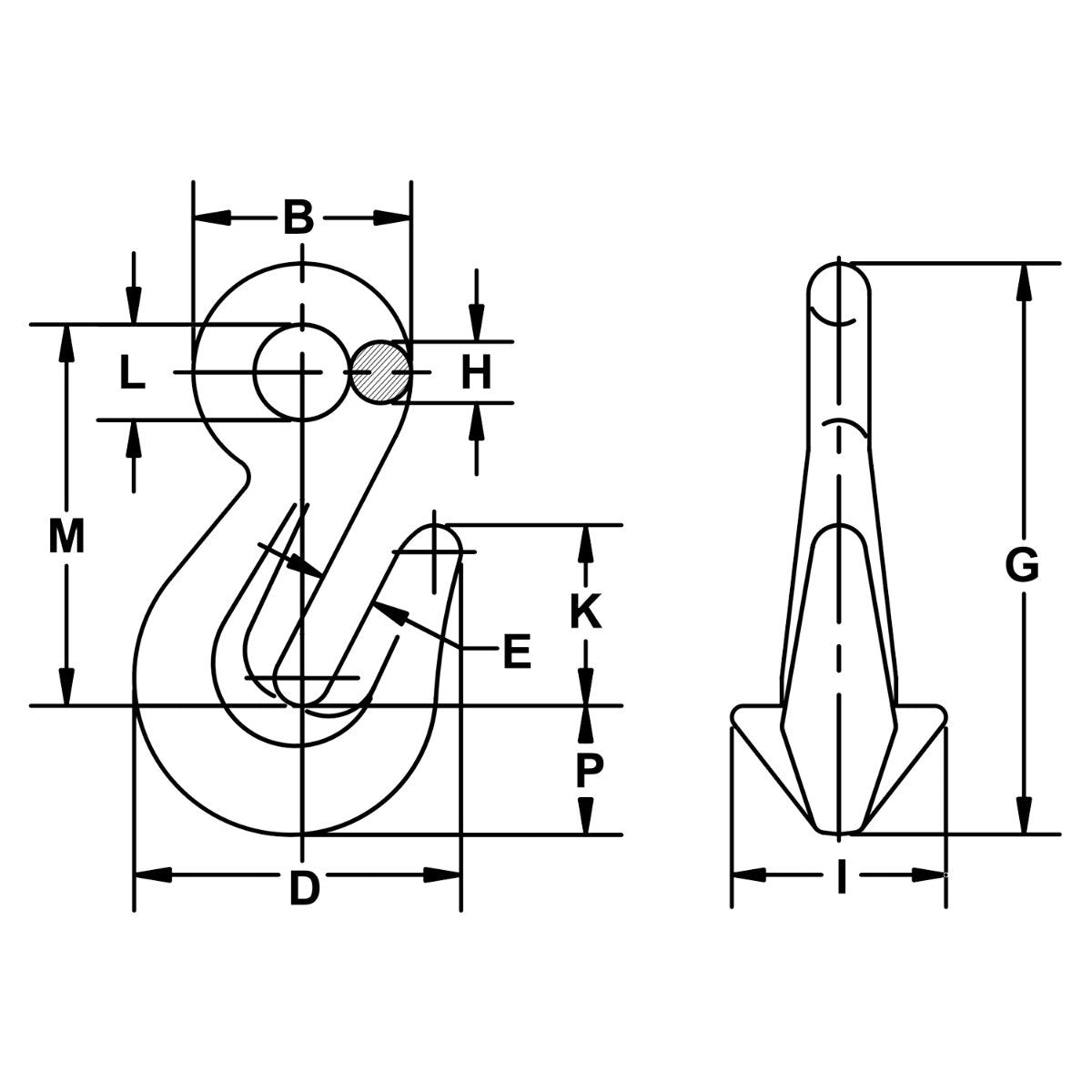 Cradle Eye Style Grab Hook - 3/8 Inch - Grade 80/Grade 100 - Herc Alloy Dual Rated Use - 8,800 Pound Safe Working Load