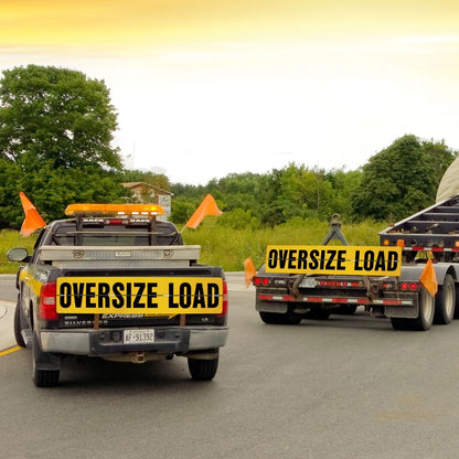 VULCAN Oversize Load Sign For Escort Vehicles - Hinged Aluminum - 12 Inch x 60 Inch