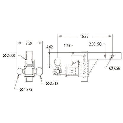 Tri-Ball Fully Adjustable Hitch