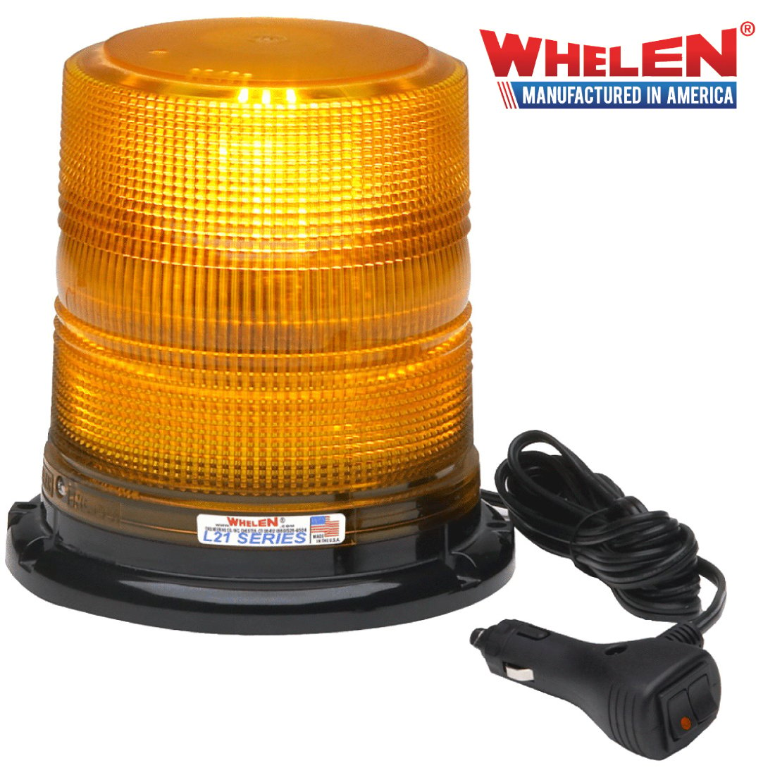 Whelen L21 Super 6.75'' LED High Dome Amber Beacon