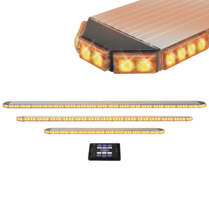 57 Inch Power-Link LED Warning Bar - Amber - 82 Strobe/Arrow LEDs - 2 STT - 3 LED Work Lights