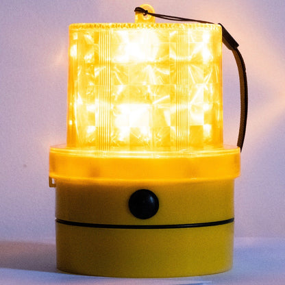 VULCAN Amber LED Emergency Warning Beacon - Portable - Magnetic and Battery-Operated - 24 LEDs - Photocell Technology - Operates In Low Light or Dark Conditions Only