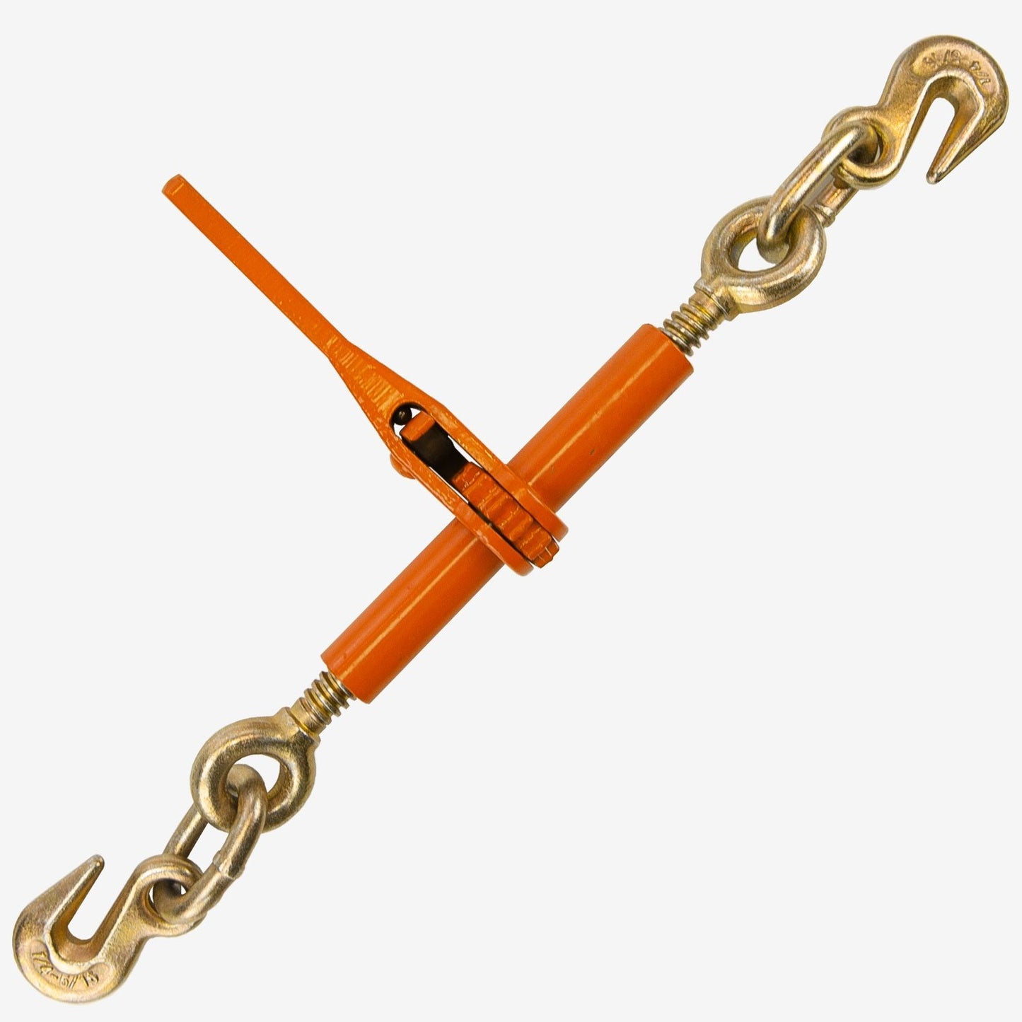 VULCAN Load Binder with 2 Grab Hooks - Ratchet Style - 2,600 Pound Safe Working Load (Works with 1/4 or 5/16 Inch Grade 43 Chain)