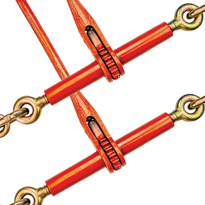 VULCAN Ratchet Binder with Towing J Hook - 2 Pack - 5,400 Pound Safe Working Load (Works with 5/16 Inch or 3/8 Inch Chain)