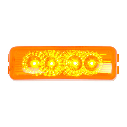 LED Marker Light - 4 Inch x 1.5 Inch - Amber - Clear Lens