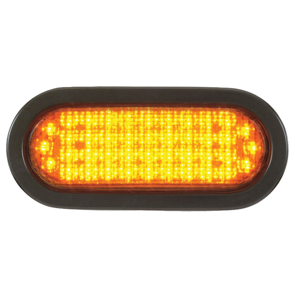 Oval LED Turn Light with Rubber Grommet - Amber