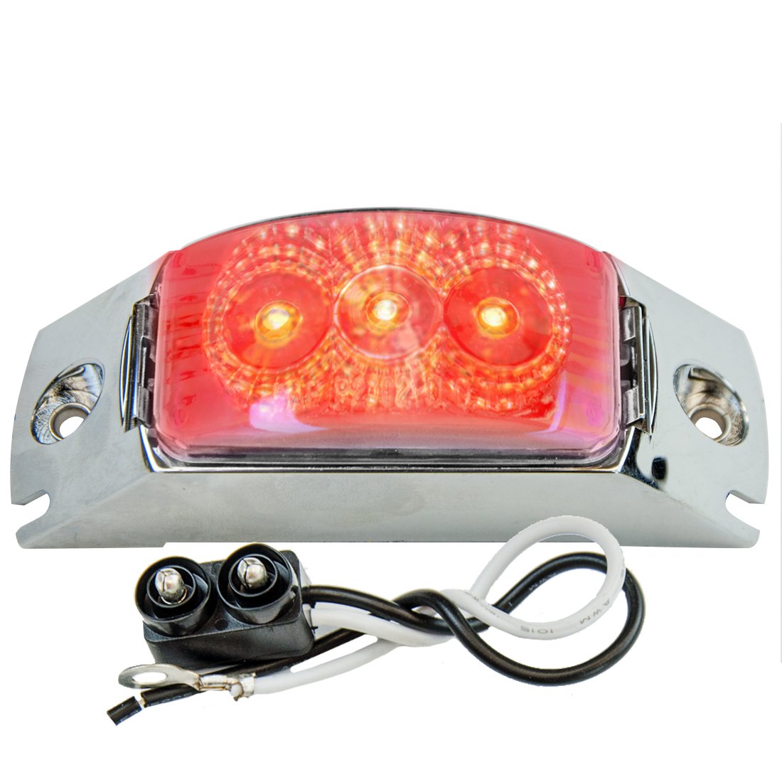 Spyder Light with Chrome Rim - Red Led/Red Lens