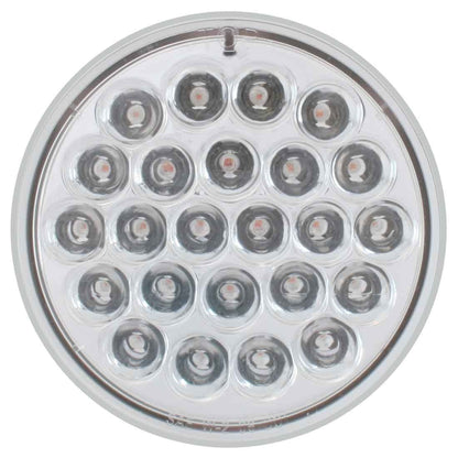 4 Inch Round Pearl LED Strobing Light - Red LED - Clear Lens