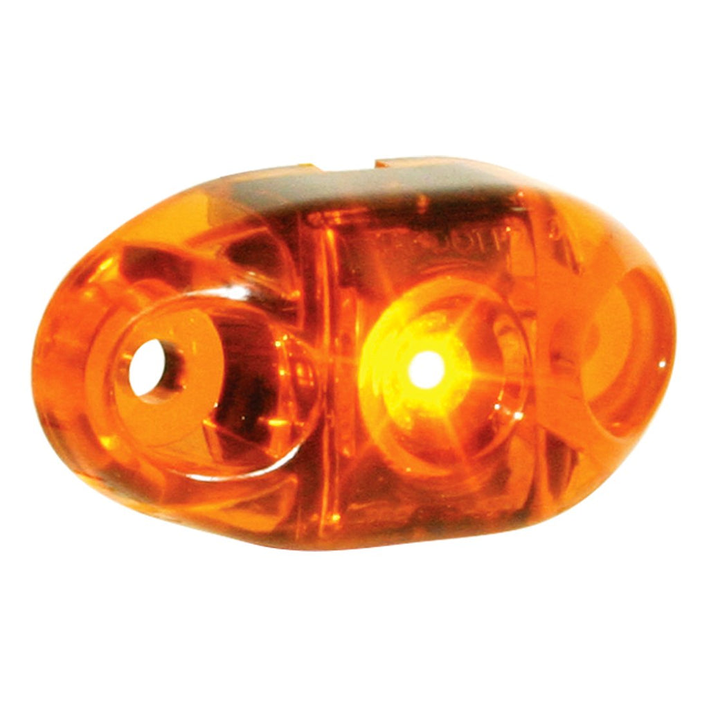 Amber 2 Inch Oval Flat Side Marker - Amber Lens