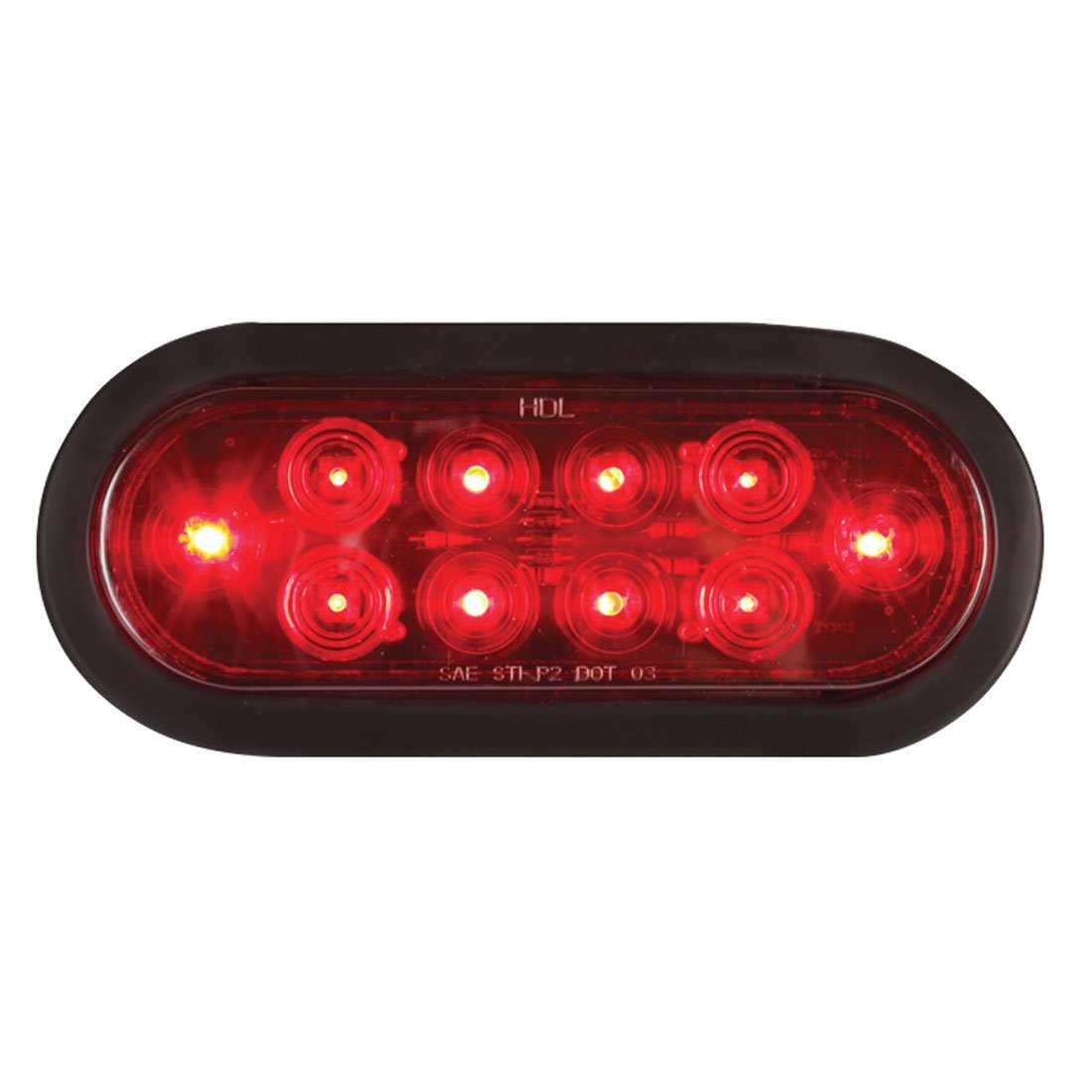 6.5 Inch Oval Stop/Turn/Tail Light - 10 LEDs - Red