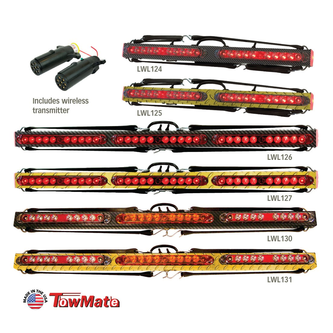 31 Inch Low Profile Wireless LED Tow Bar - Carbon Fiber Finish