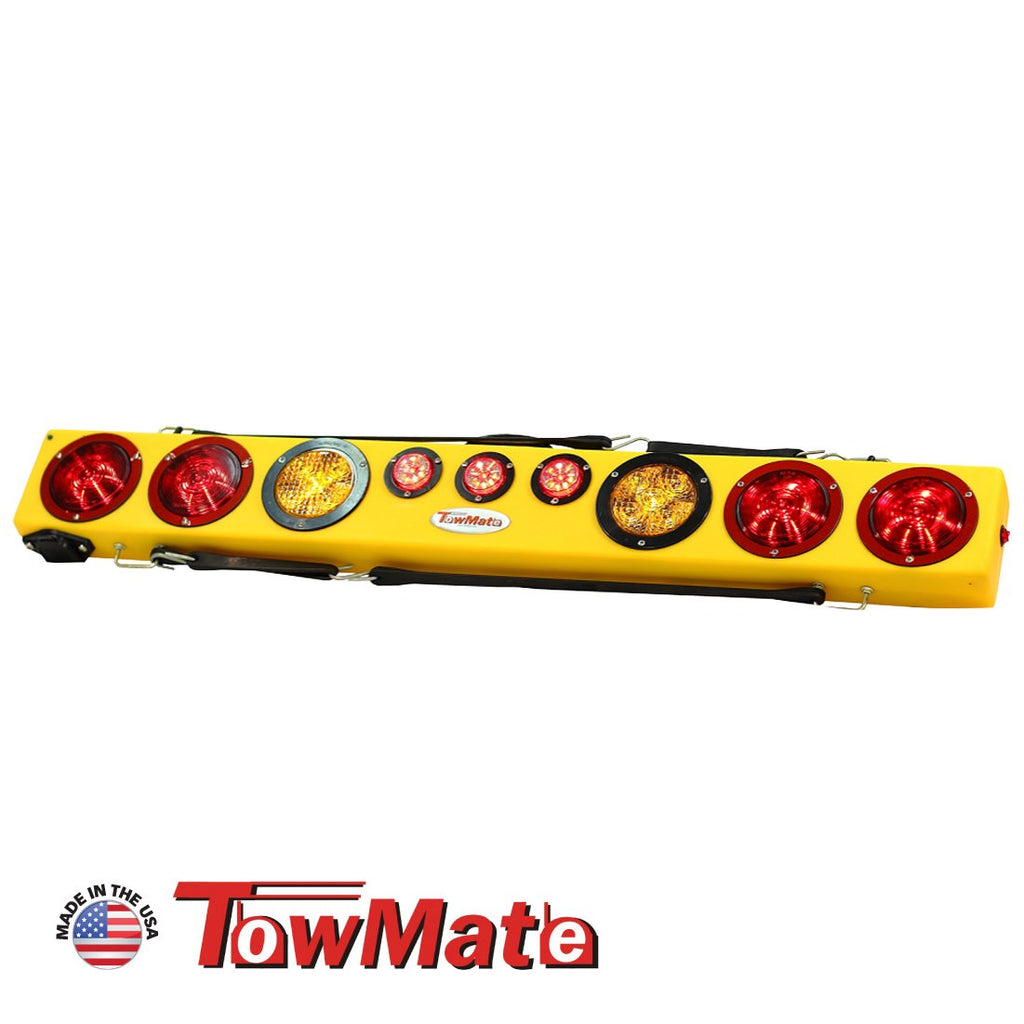 Towmate 48 Inch Wireless Wide Load Light Bar with Strobes - 4 Pin Round