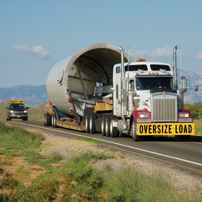 VULCAN Oversize Load Sign For Escort Vehicles - Hinged Aluminum - 12 Inch x 60 Inch