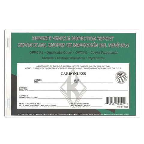 Driver Vehicle Inspection Report - Bilingual - Pack of 12 Books