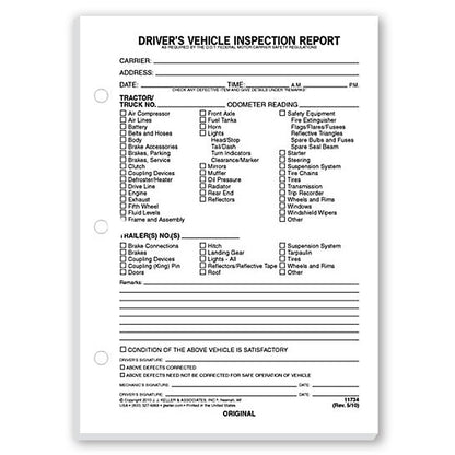 Loose Leaf Driver's Inspection Report