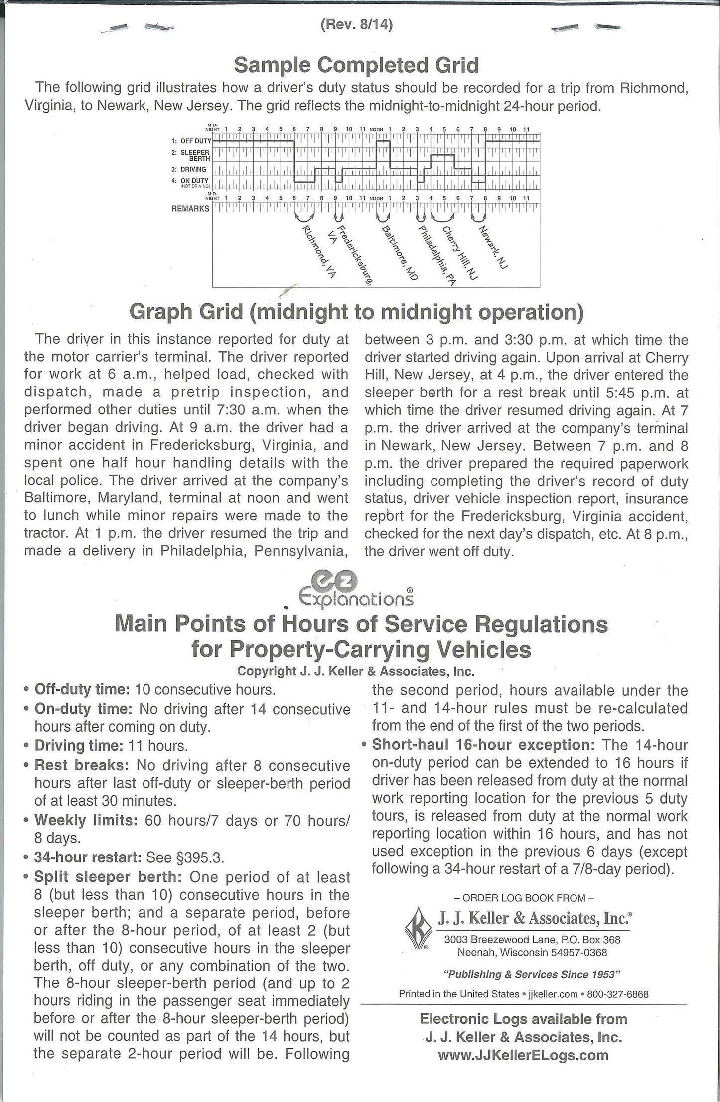 Bilingual Trucker's Daily Log Book - Single